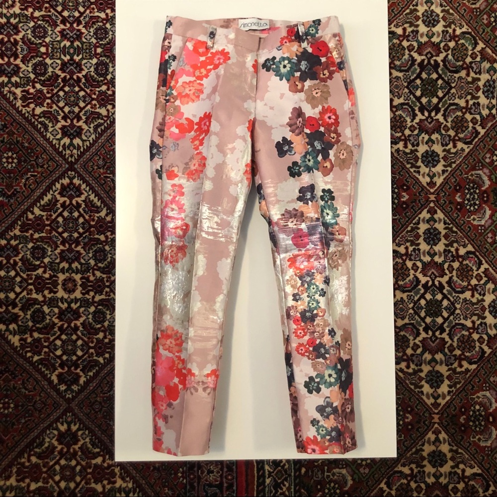 NEW Girls Simonetta Pink Floral Pants | 8